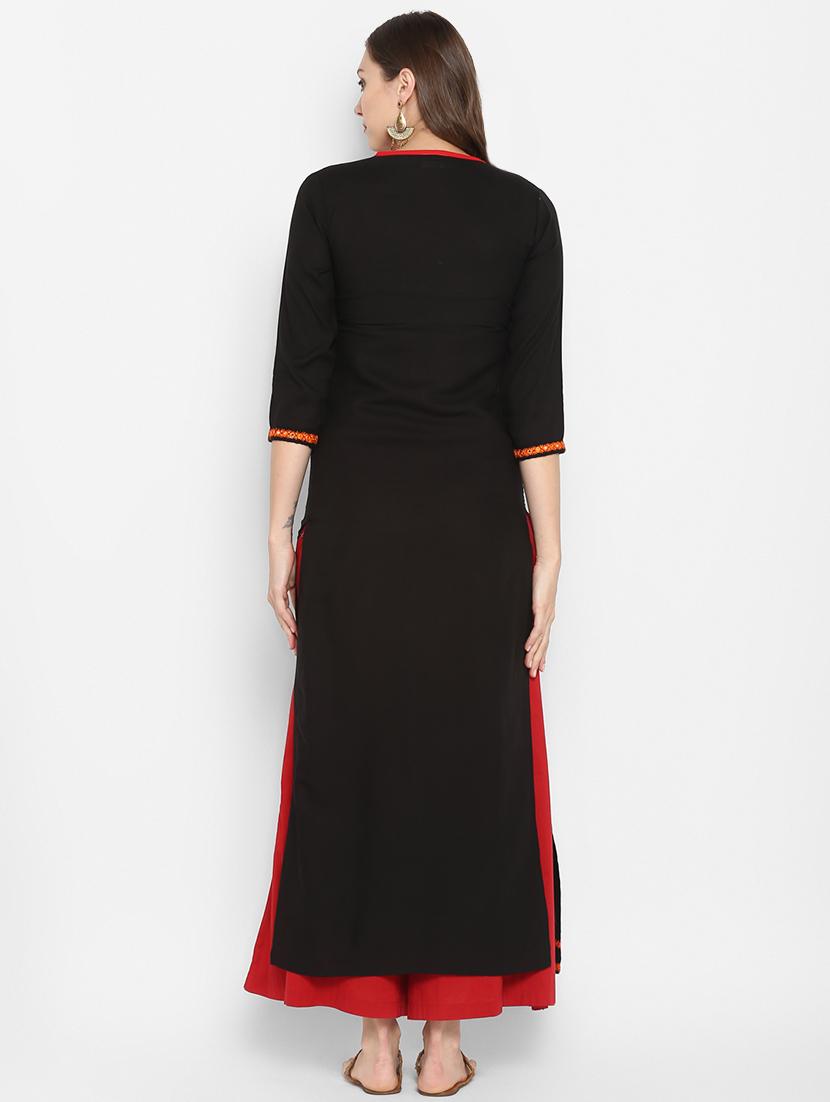 embroidered straight kurta - 16346804 - Zoom Image - 3