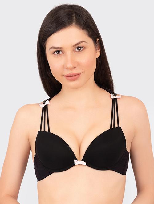 bow patch detail halter neck bra - 16346975 - Standard Image - 1