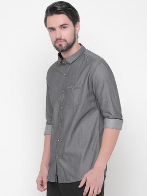 grey self design casual shirt - 16347115 - Standard Image - 2