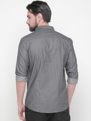 grey self design casual shirt - 16347115 - Standard Image - 3