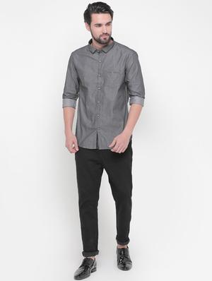 grey self design casual shirt - 16347115 - Standard Image - 4