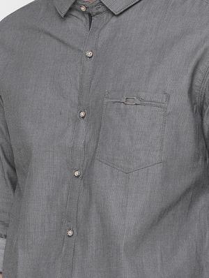 grey self design casual shirt - 16347115 - Standard Image - 5