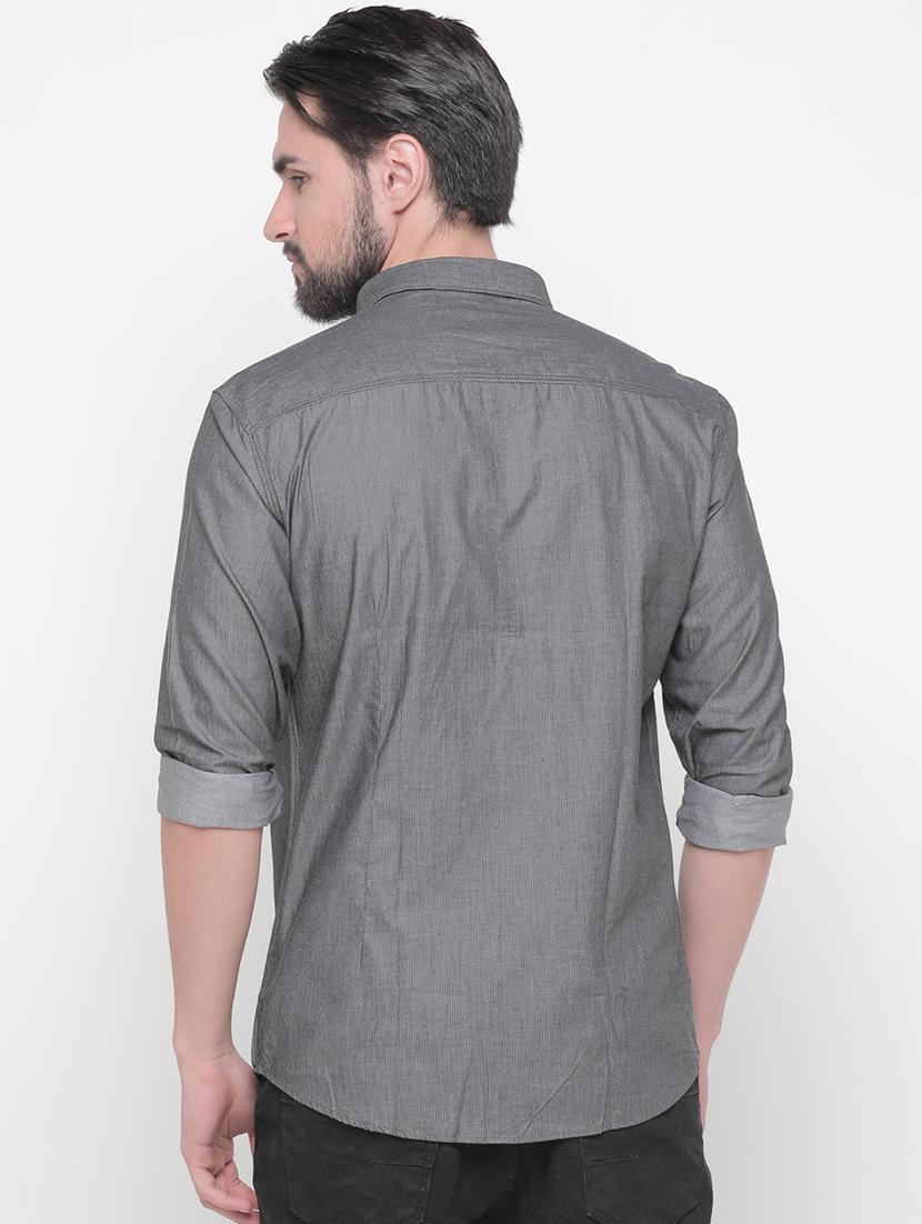 grey self design casual shirt - 16347115 - Zoom Image - 3
