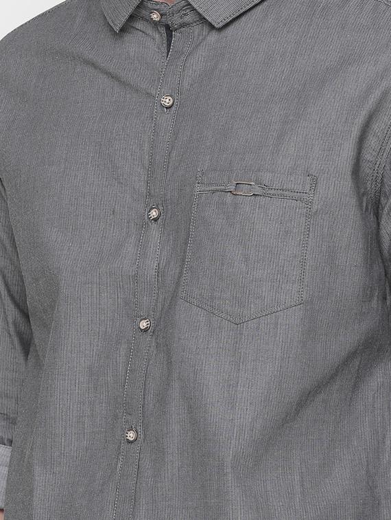 grey self design casual shirt - 16347115 - Zoom Image - 5