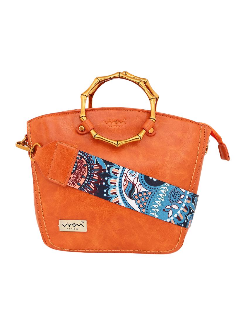 orange leatherette (pu) regular sling bag - 16347318 - Zoom Image - 1