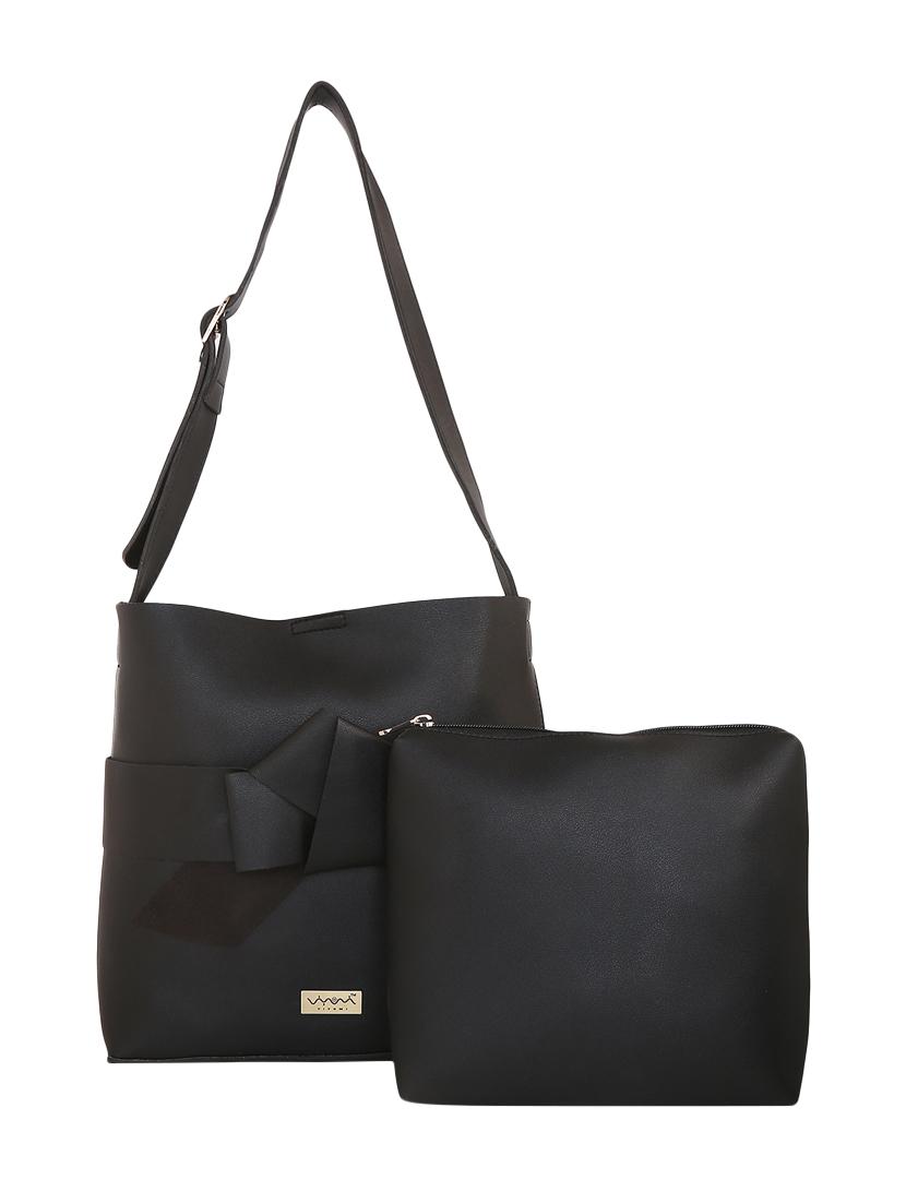 black leatherette (pu) regular sling bag combo - 16347335 - Zoom Image - 1