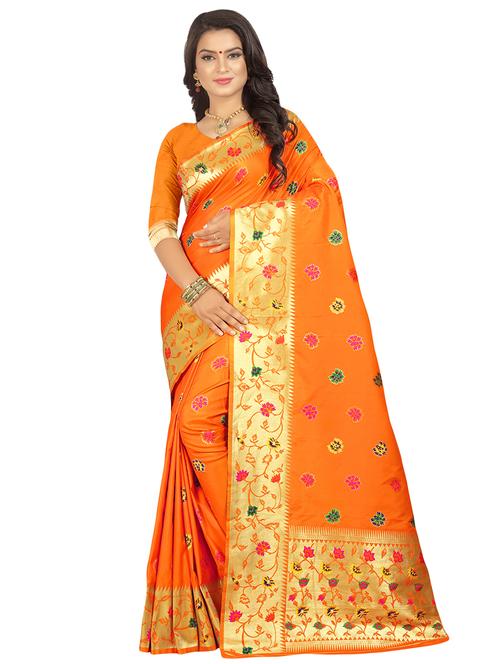 floral banarasi saree with blouse - 16347718 - Standard Image - 1