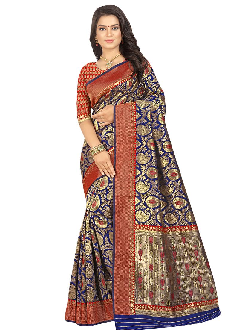 Paisley banarasi saree with blouse - 16347739 - Zoom Image - 1