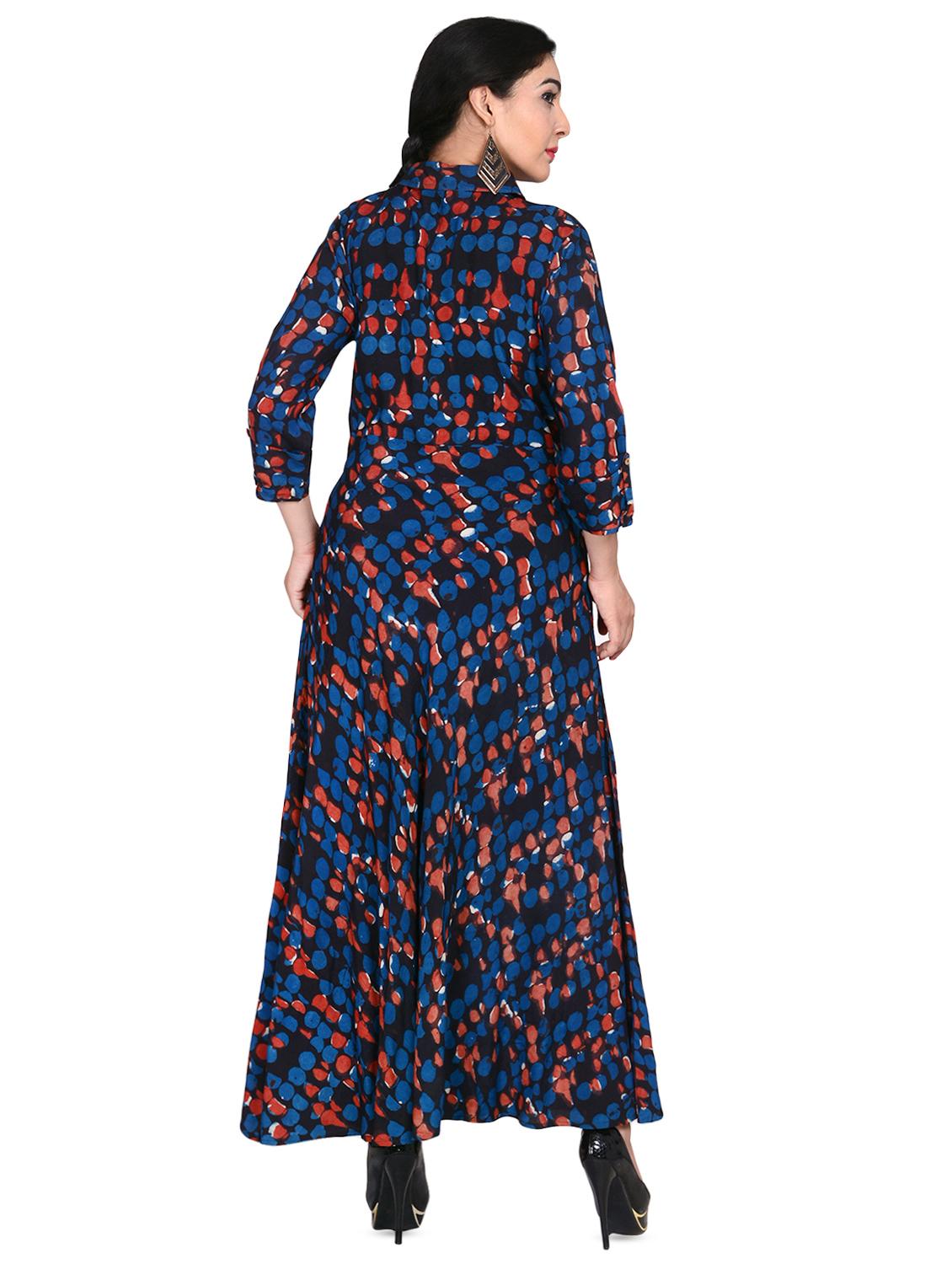 printed high slit kurta - 16348118 - Zoom Image - 3