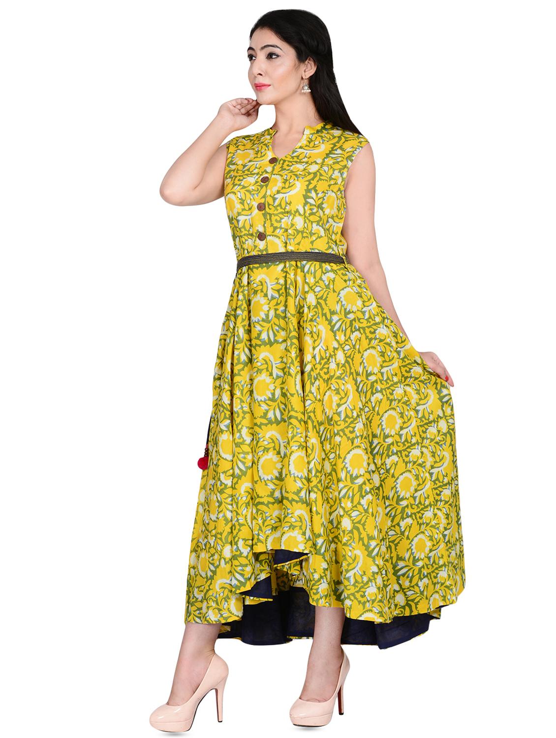 tie front flared maxi dress - 16348120 - Zoom Image - 2