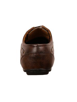 brown leatherette lace up shoes - 16348216 - Standard Image - 3