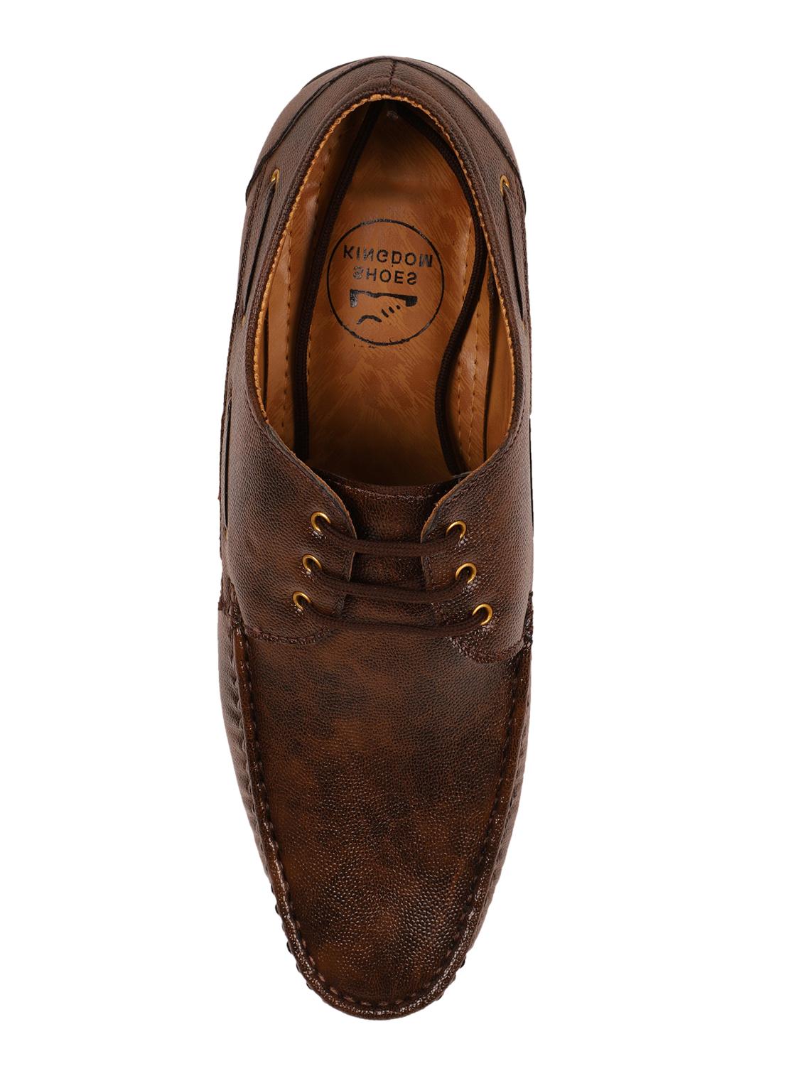 brown leatherette lace up shoes - 16348216 - Zoom Image - 4