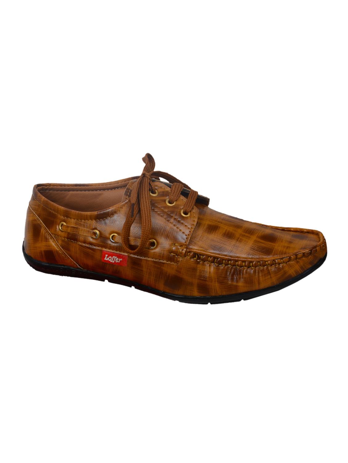 tan leatherette lace up boatshoes - 16348217 - Zoom Image - 1