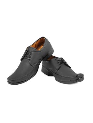 black leatherette lace-up derbys - 16348220 - Standard Image - 3