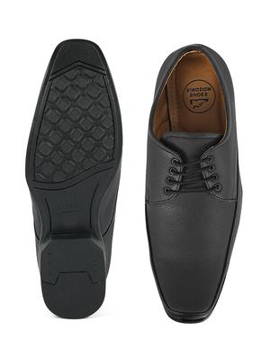 black leatherette lace-up derbys - 16348220 - Standard Image - 4