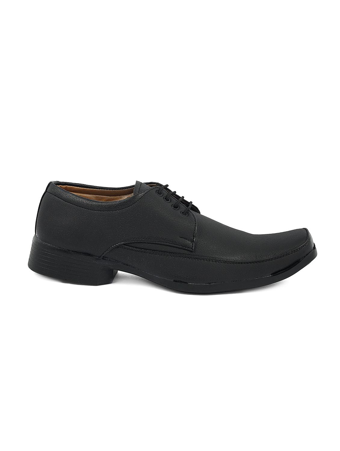 black leatherette lace-up derbys - 16348220 - Zoom Image - 2