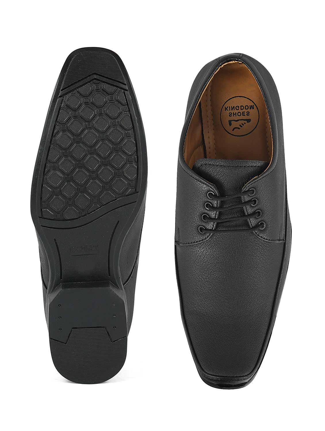 black leatherette lace-up derbys - 16348220 - Zoom Image - 4