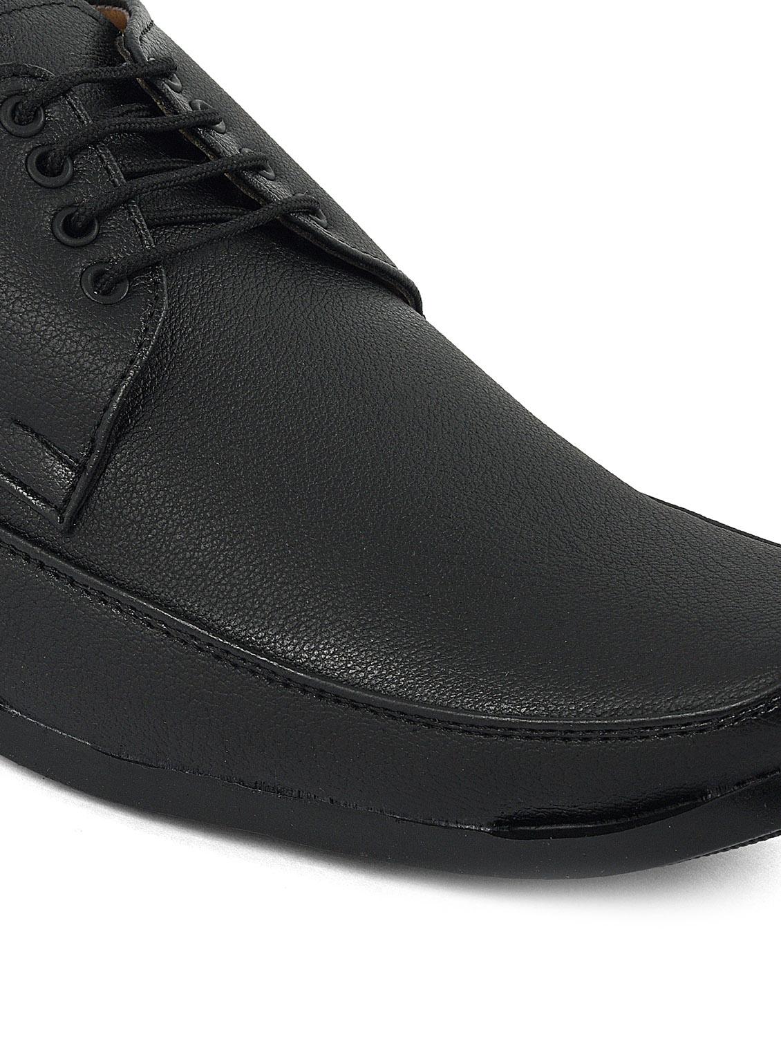 black leatherette lace-up derbys - 16348220 - Zoom Image - 5