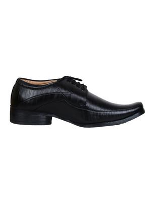 black leatherette lace-up derbys - 16348221 - Standard Image - 2