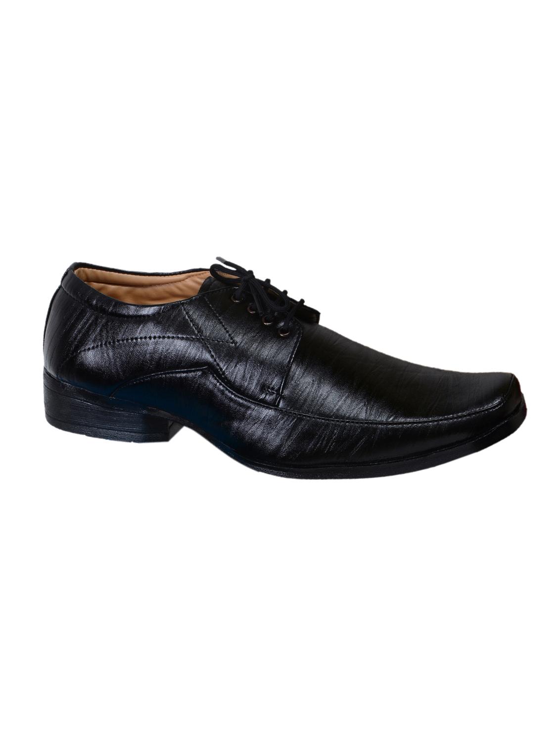 black leatherette lace-up derbys - 16348221 - Zoom Image - 1
