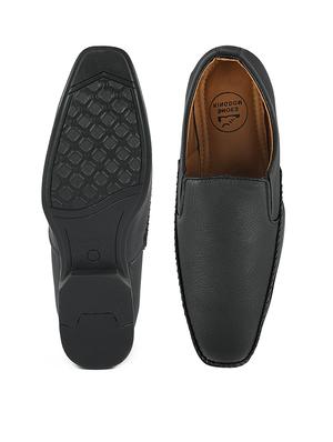 black leatherette slip ons - 16348224 - Standard Image - 4