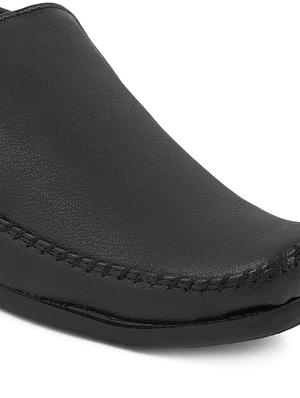 black leatherette slip ons - 16348224 - Standard Image - 5