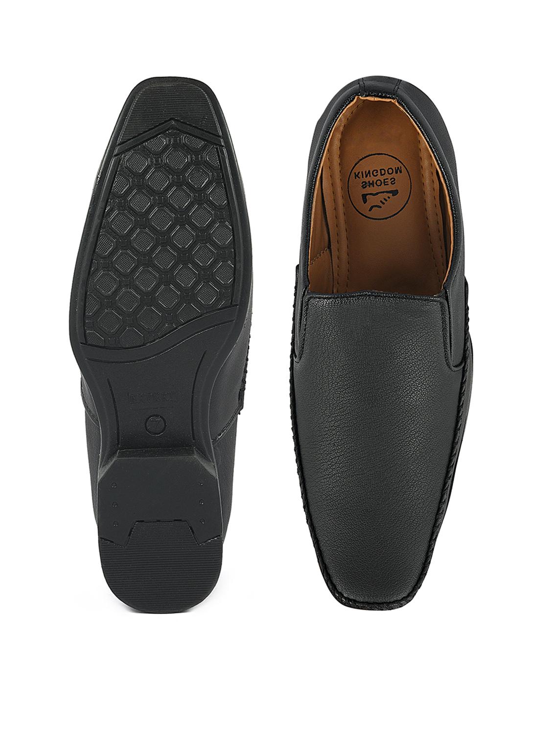 black leatherette slip ons - 16348224 - Zoom Image - 4