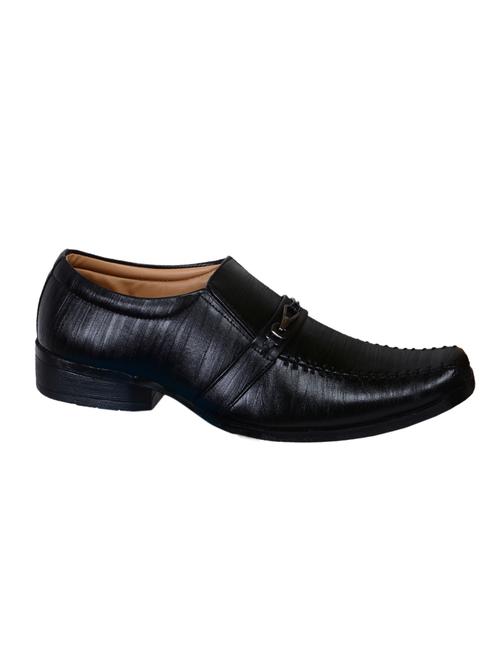 black leatherette slip ons - 16348228 - Standard Image - 1