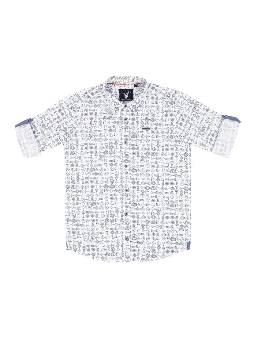 roll up sleeved quirky print shirt - 16348793 - Zoom Image - 1