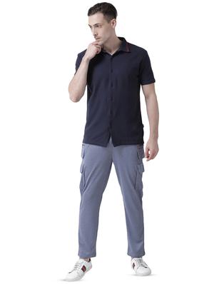navy blue solid casual shirt - 16348859 - Standard Image - 4