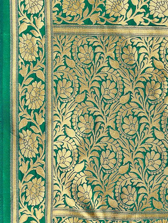 floral zari motifs banarasi saree with blouse - 16349276 - Zoom Image - 4