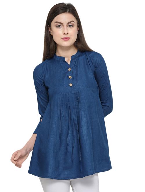 button detail pleated top - 16349517 - Standard Image - 1