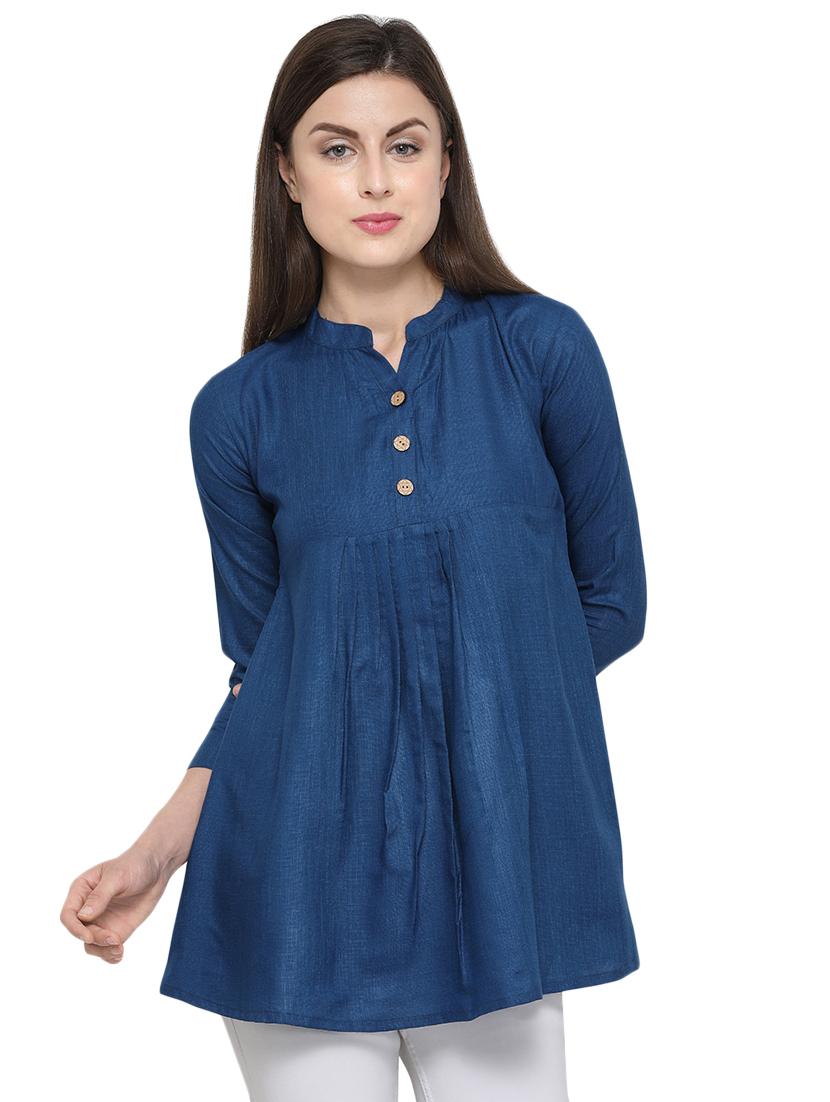 button detail pleated top - 16349517 - Zoom Image - 1