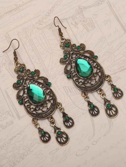 green drop earring - 16350056 - Standard Image - 1