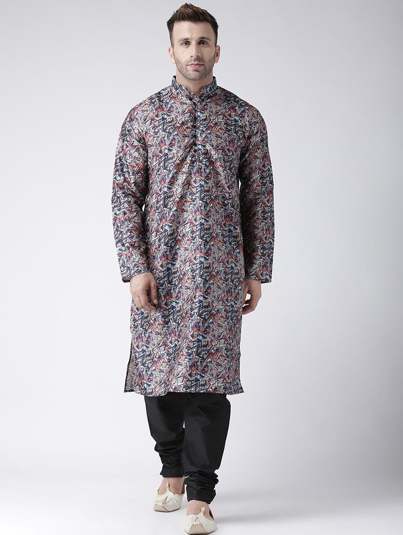 multi colored printed kurta pyjama set - 16350106 - Zoom Image - 1