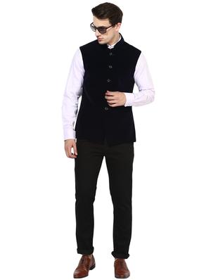 black solid nehru jacket - 16350525 - Standard Image - 4
