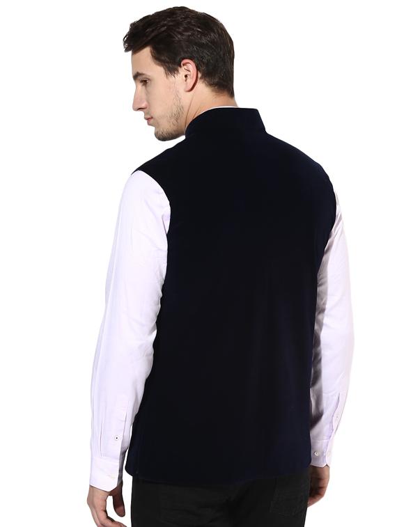 black solid nehru jacket - 16350525 - Zoom Image - 3