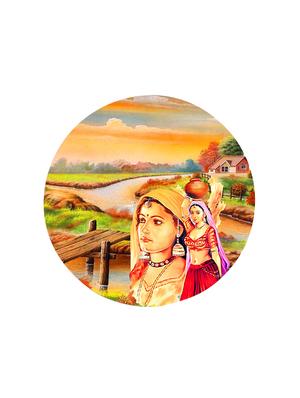 studio shubham wooden vintage village wall plates for hanging(set of 3) - 16351099 - Standard Image - 4