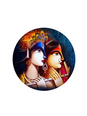 studio shubham wooden lord krishna abstract wall plates for hanging(set of 3) - 16351107 - Standard Image - 3