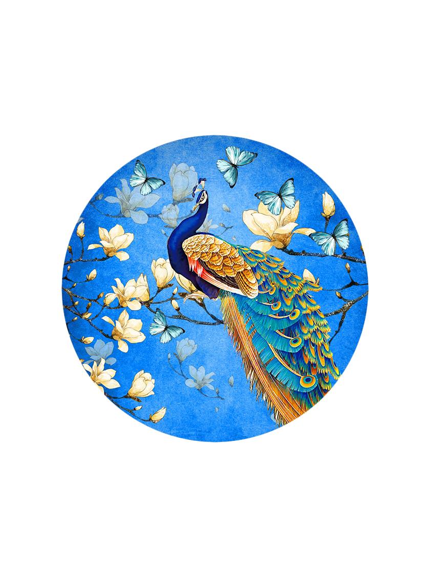 studio shubham wooden floral peacock wall plates for hanging(set of 3) - 16351125 - Zoom Image - 2