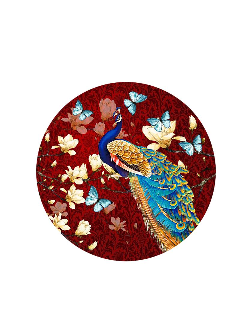 studio shubham wooden floral peacock wall plates for hanging(set of 3) - 16351125 - Zoom Image - 3
