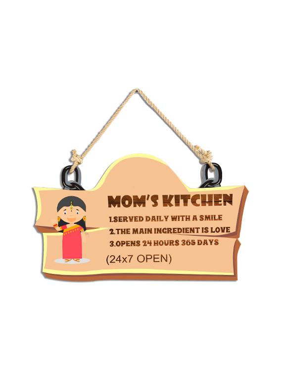 studio shubham mom's kitchen wooden wall hanging / door hanging (30cmx18cmx3cm) - 16351168 - Zoom Image - 2