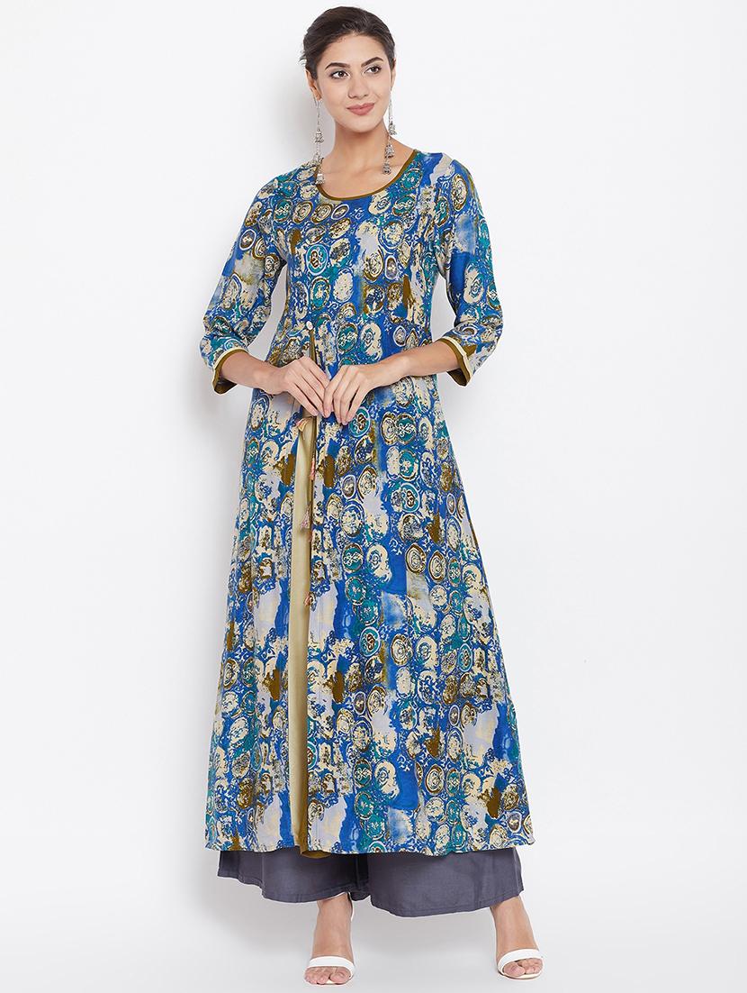 printed a-line kurta - 16351554 - Zoom Image - 1