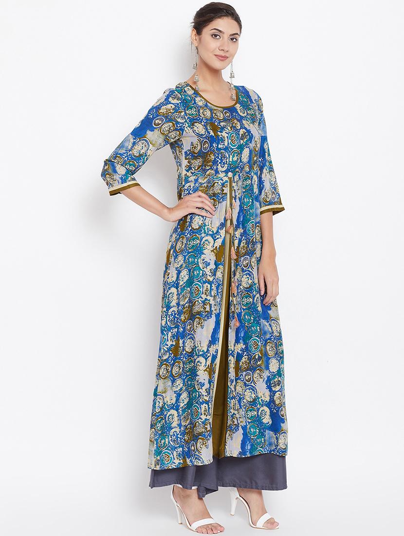 printed a-line kurta - 16351554 - Zoom Image - 2