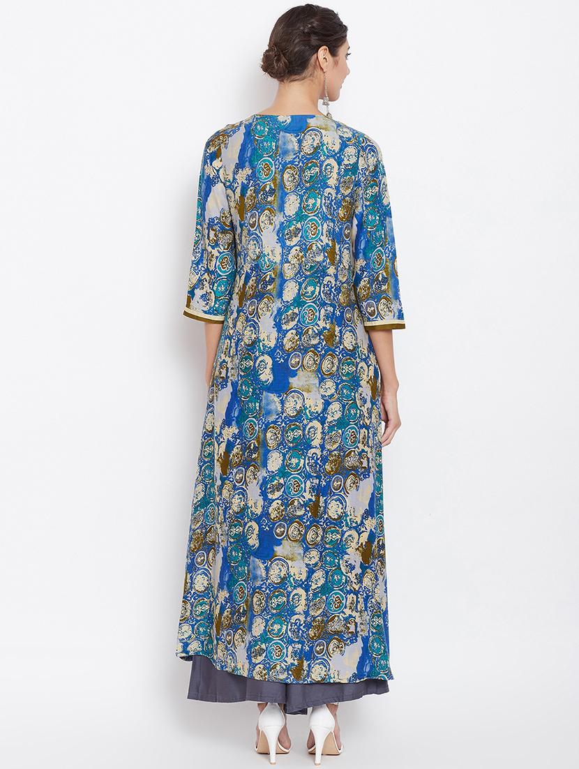 printed a-line kurta - 16351554 - Zoom Image - 3