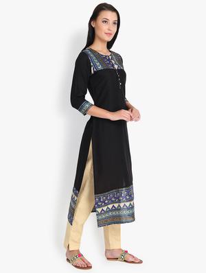 printed straight kurta - 16351567 - Standard Image - 2