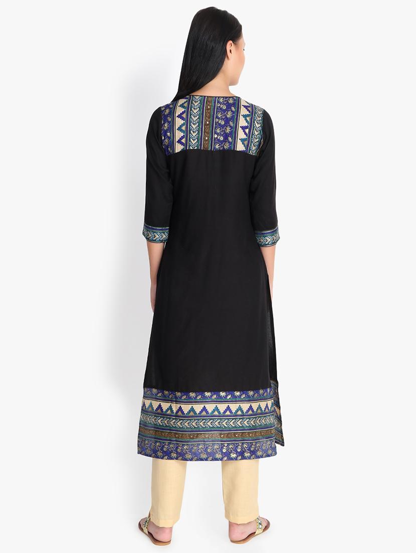 printed straight kurta - 16351567 - Zoom Image - 3