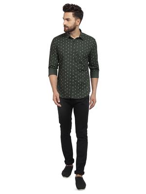 green printed casual shirt - 16351775 - Standard Image - 4