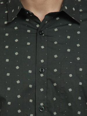 green printed casual shirt - 16351775 - Standard Image - 5