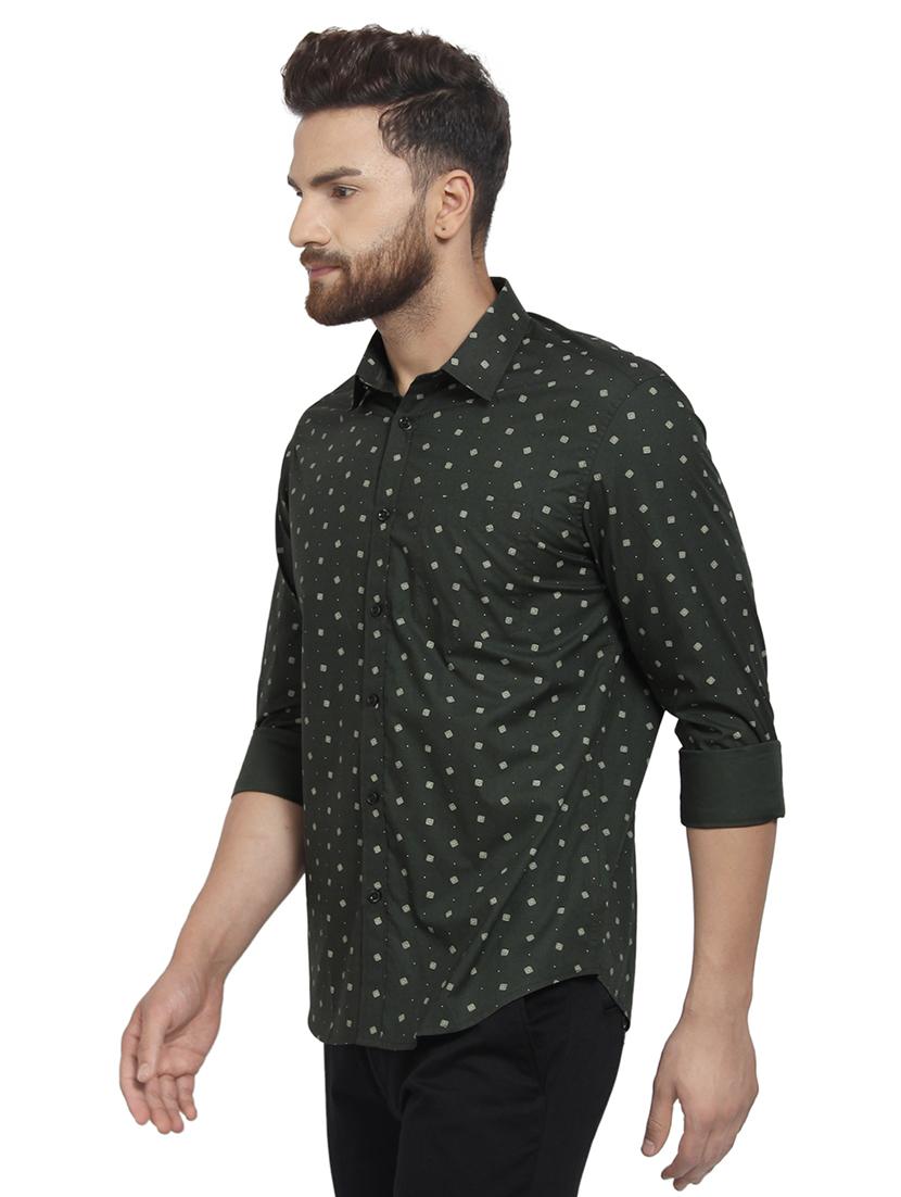 green printed casual shirt - 16351775 - Zoom Image - 2